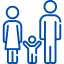 A blue emoji of a family